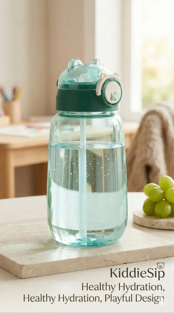 [GIVEAWAY RAMADHAN] Botol Minum Anak Lucu - Hijau Transparan (Free)