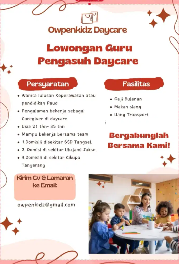 Lowongan Caregiver Daycare