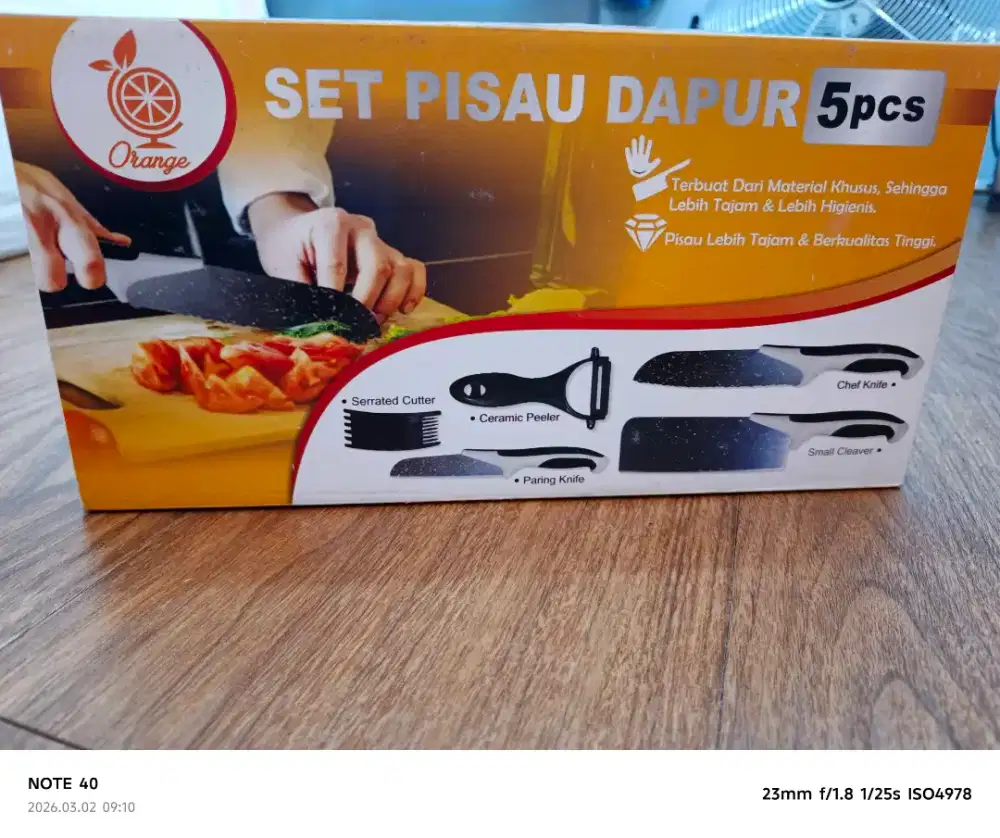 Set Pisau Dapur 5 pcs merek Orange MURAH BAGUS