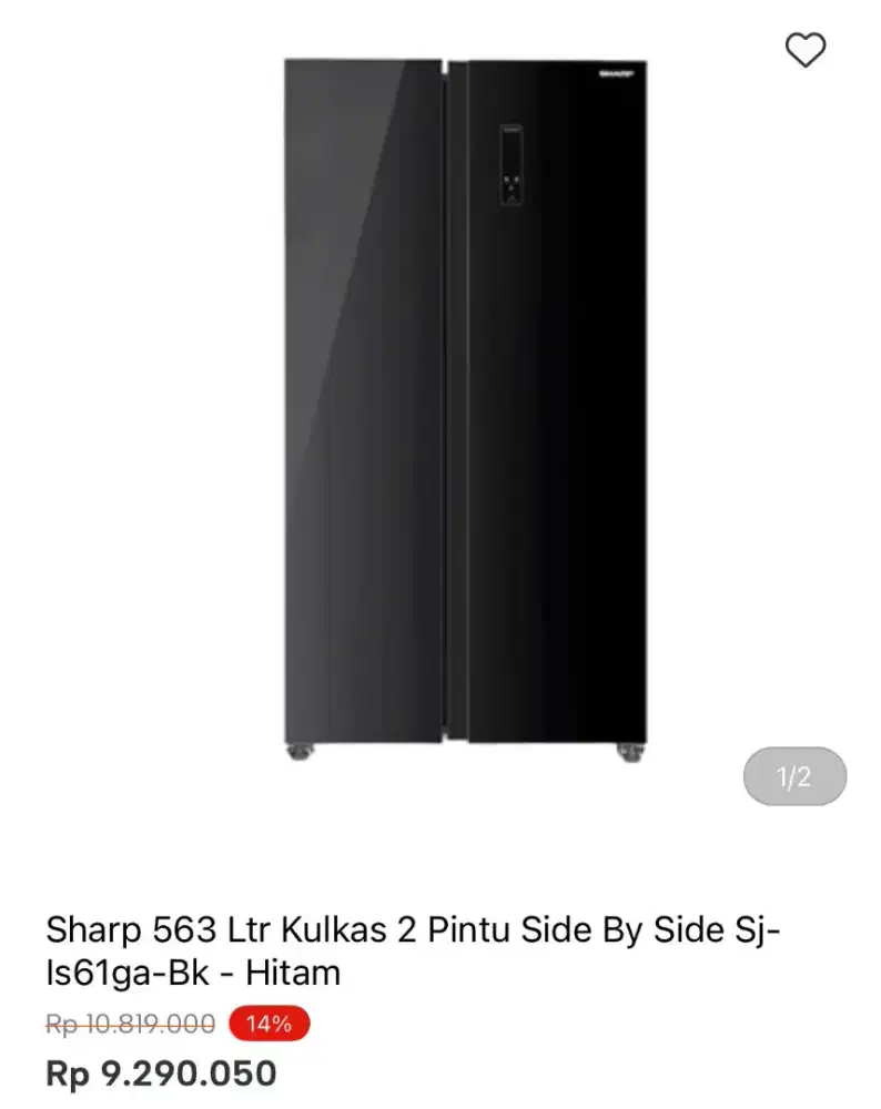 KULKAS SHARP SBS 2 PINTU SJ-IS61GA-BK
