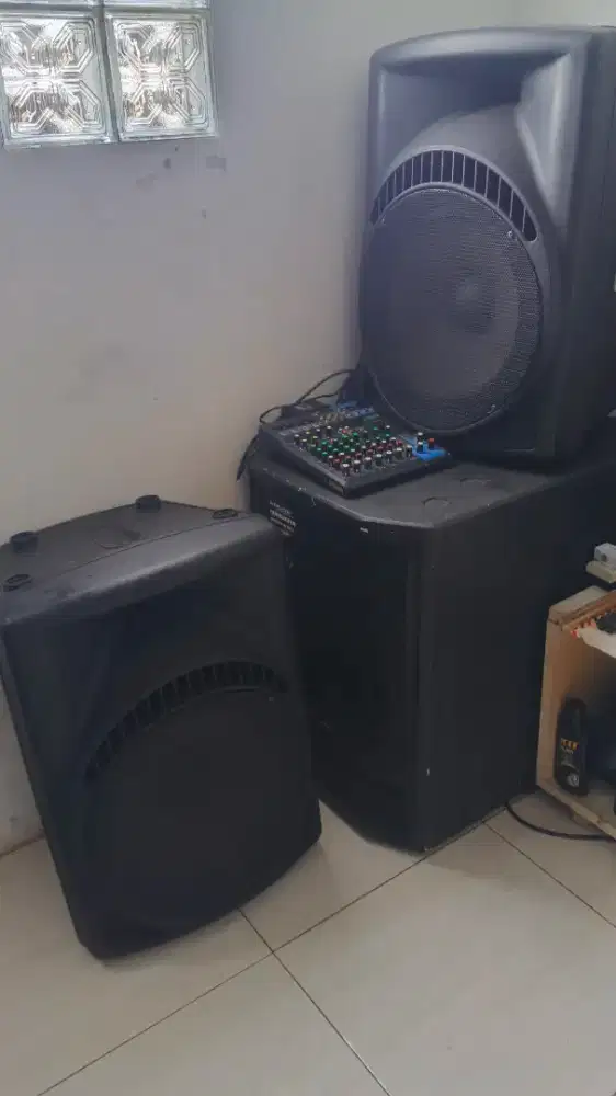 Sound set 1500/2000 watt lengkap mixer subwoofer