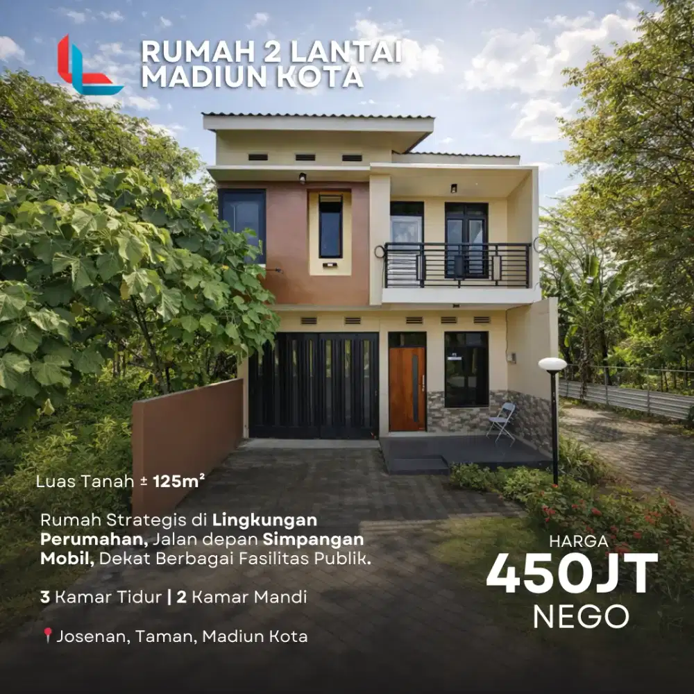 DIJUAL RUMAH MADIUN KOTA JOSENAN TAMAN KUNCEN DEMANGAN PATUNG GAJAH