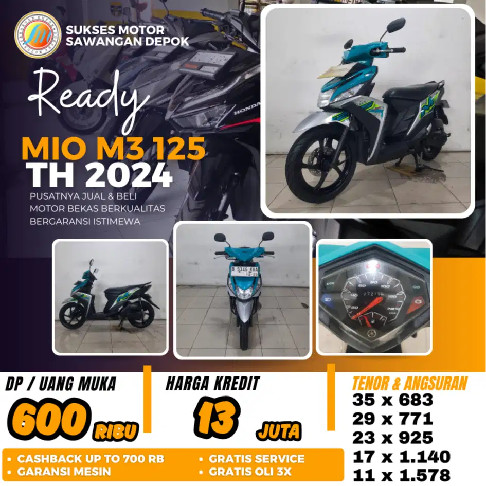 MULUS YAMAHA MIO M3 125 TH 2024 BISA CASH KREDIT DI SUKSES MOTOR