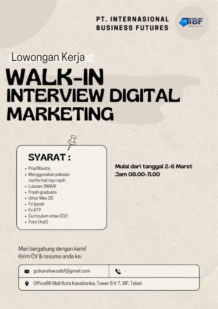 WALK'IN INTERVIEW DIGITAL MARKETING & SCHEDULE MAKER