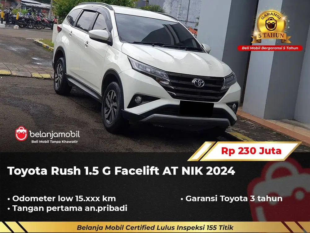 [ GARANSI 5TH ] Toyota Rush 1.5 G Facelift AT 2024/2025