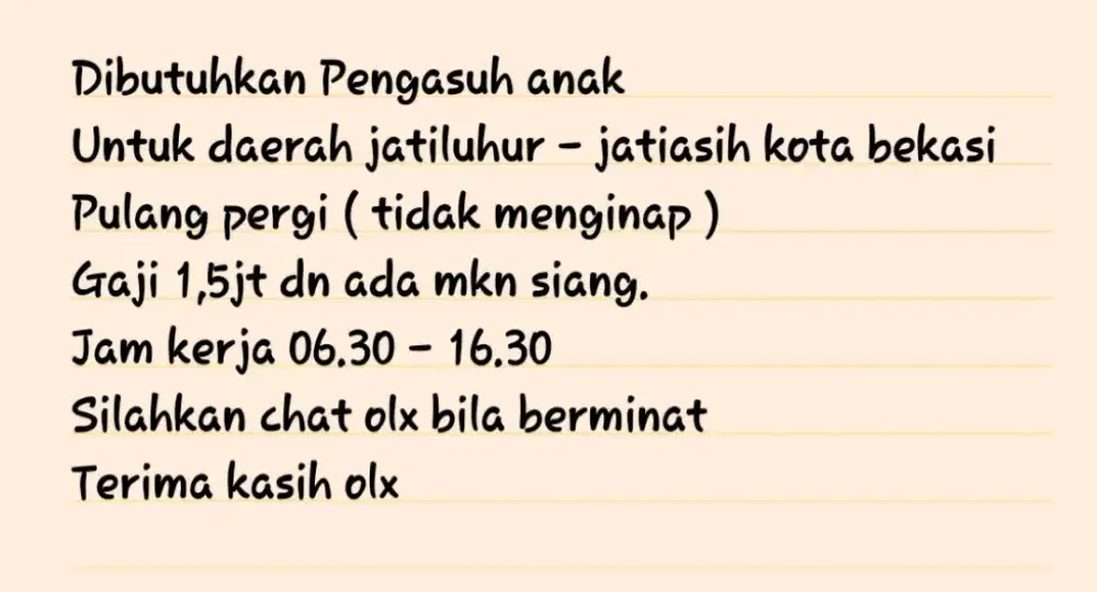 Pengasuh bayi usia 6 bulan