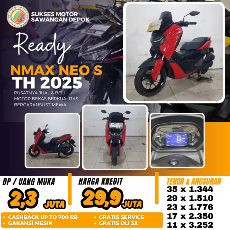 MULUS YAMAHA NMAX NEO S 2025 KEYLESS BISA CASH KREDIT DI SUKSES MOTOR