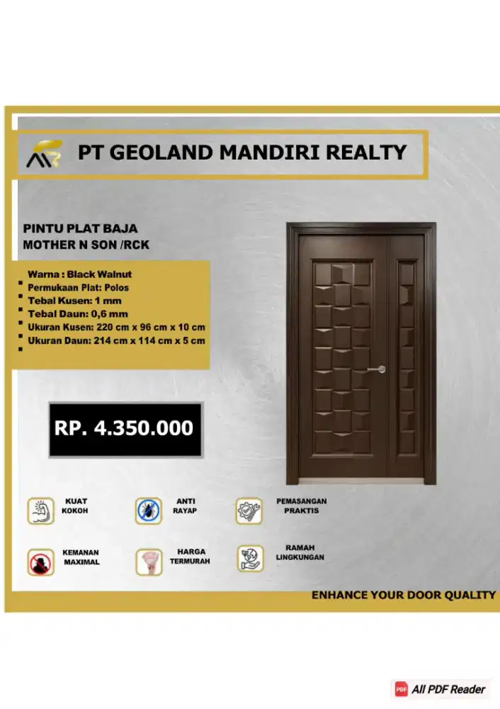 PINTU PLAT BAJA MOTHER N SON/RCK