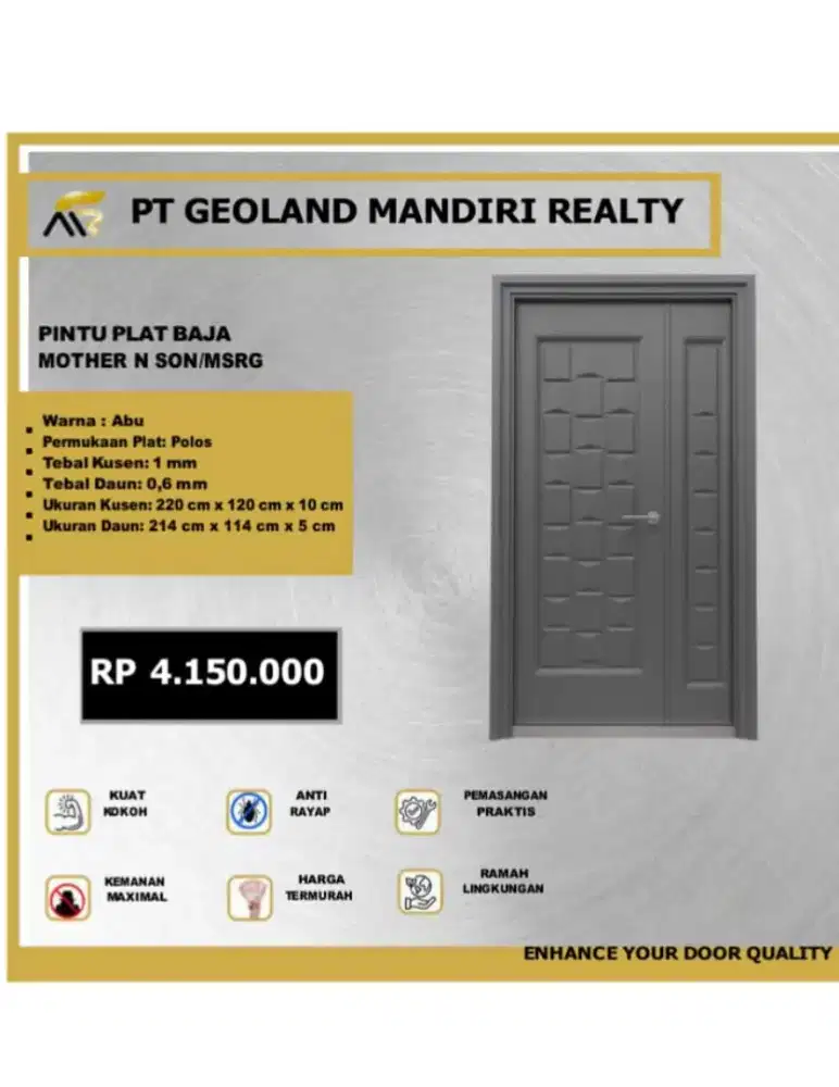 PINTU PLAT BAJA MOTHER N SON/MSRG