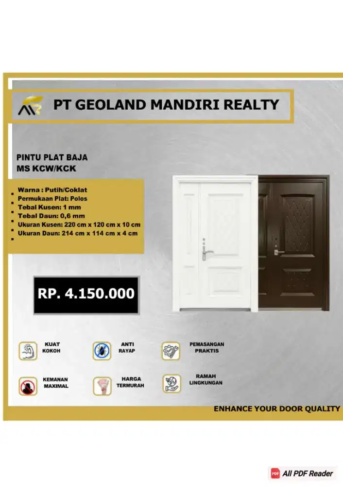 PINTU PLAT BAJA MS KCW/KCK