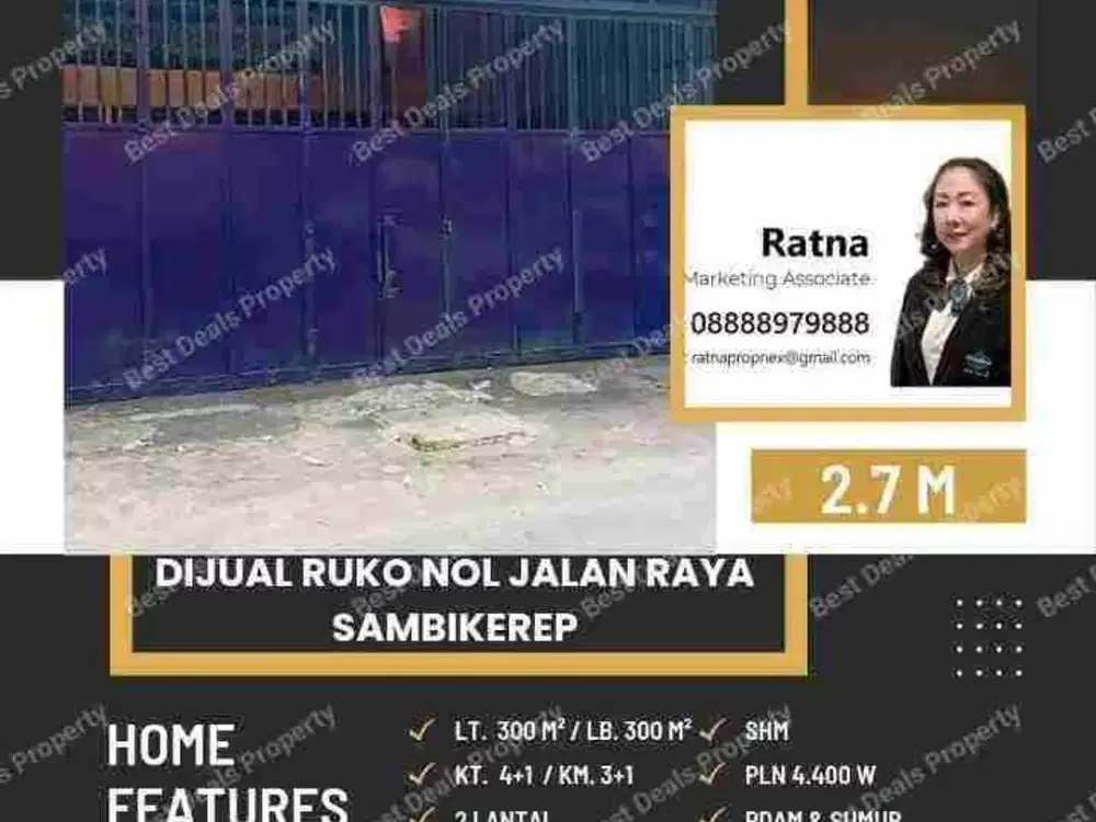 Jual Ruko Sambikerep lebar 12 Meter