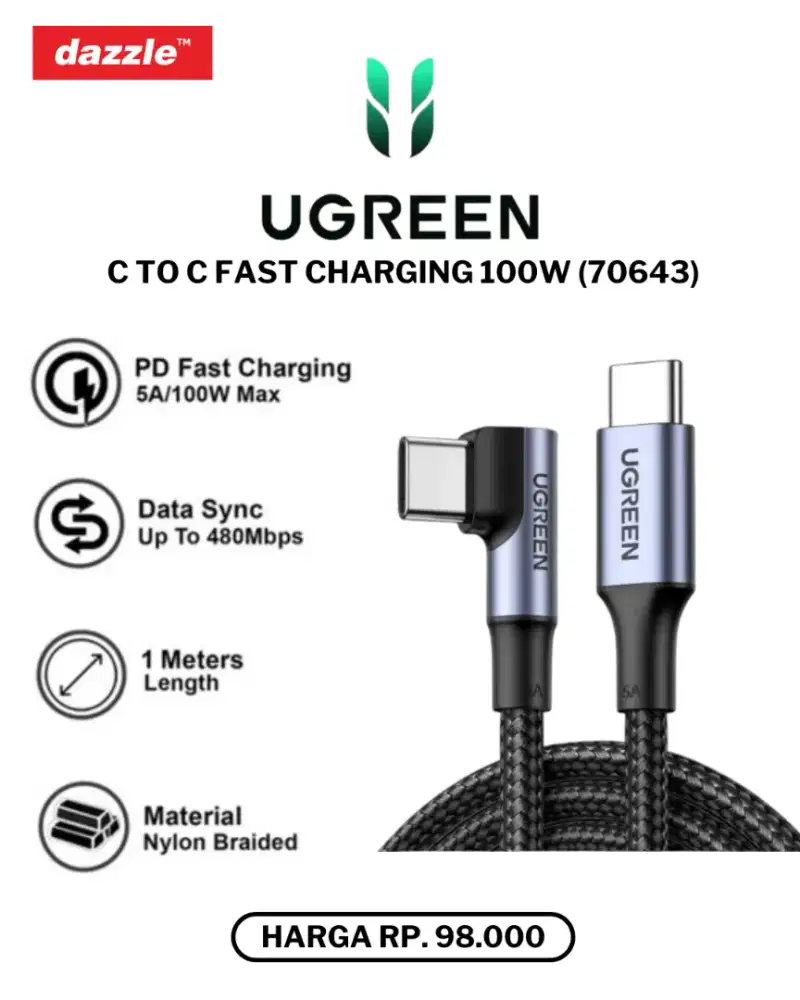 UGREEN C TO C 100W CABLE (70643)