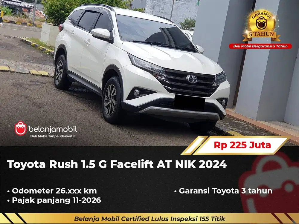 [ GARANSI 5TH ] Toyota Rush 1.5 G Facelift AT 2024/2025