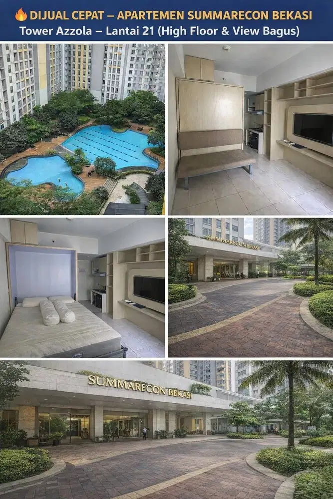 DIJUAL – APARTEMEN SUMMARECON BEKASI Tower Azzola – Lantai 21