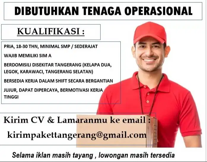 DIBUTUHKAN TENAGA OPERASIONAL