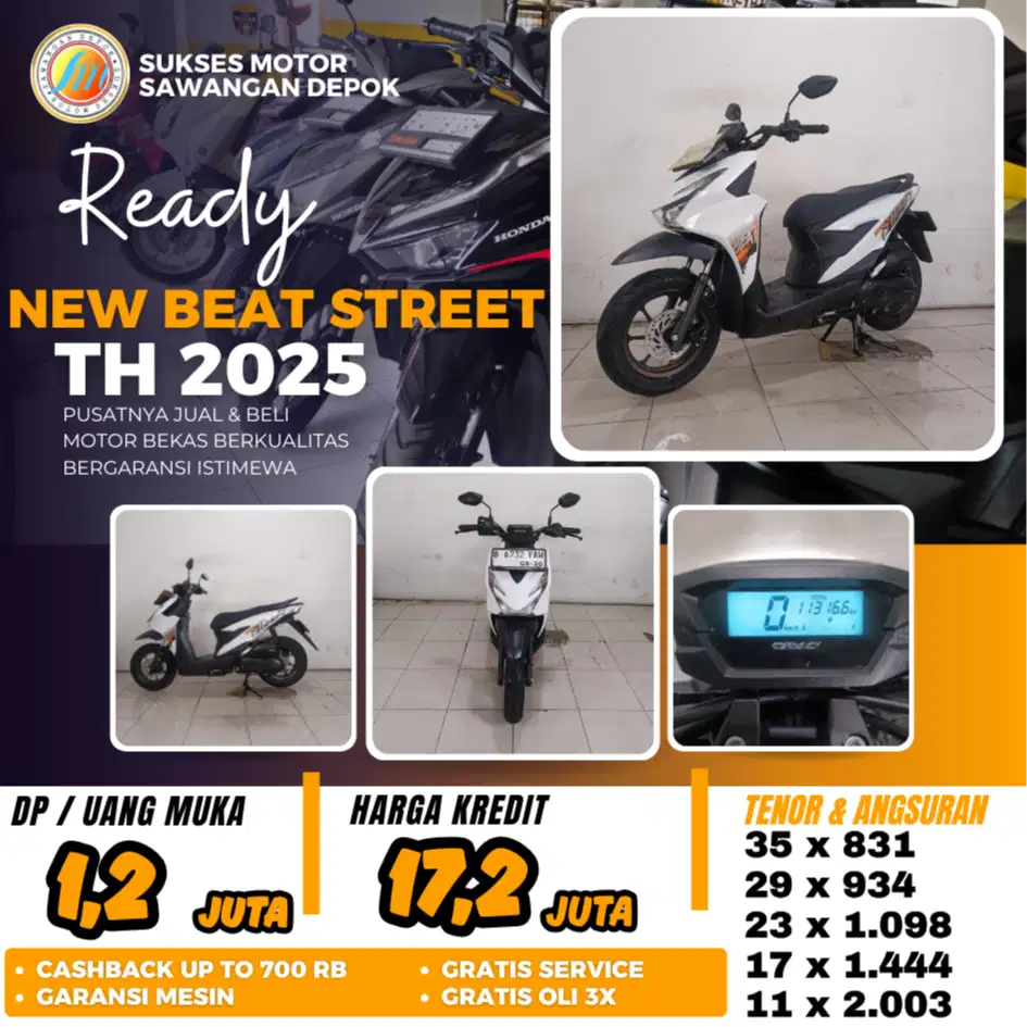 MULUS BEAT STREET 2025 PUTIH BISA CASH KREDIT GARANSI DI SUKSES MOTOR