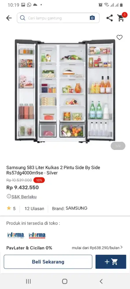 Samsung kulkas sbs
