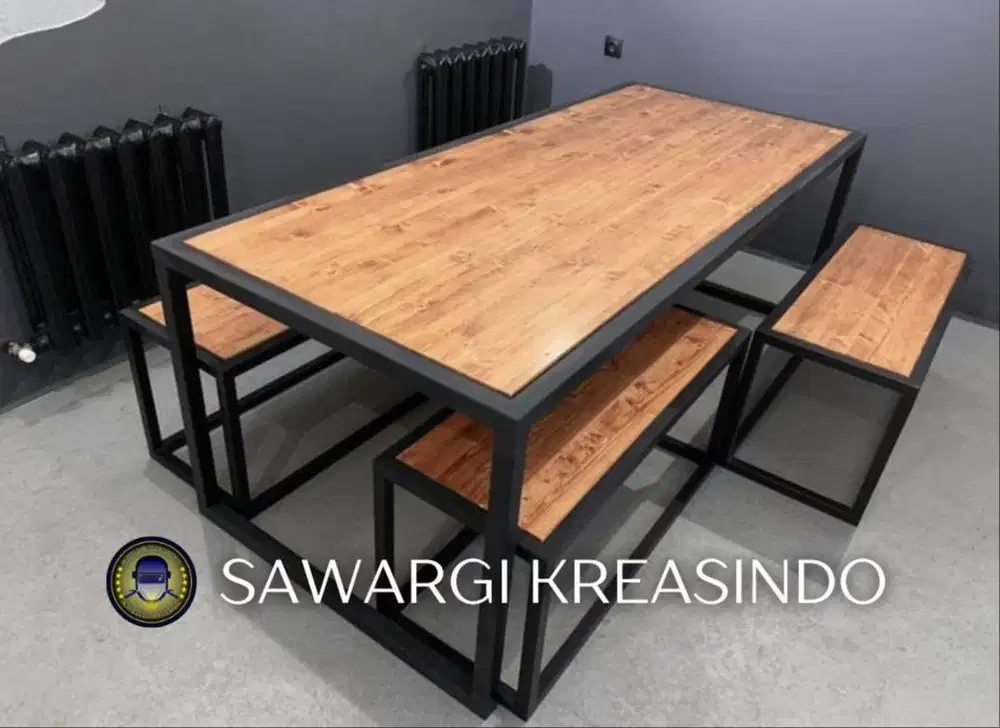 Jual Meja kursi industrial cafe, kantor, taman dll pusat produksi bdg