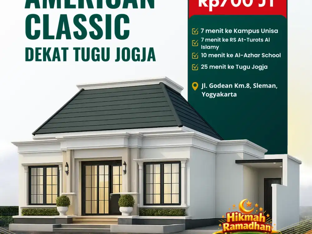 SHM READY! Rumah American Classic Godean Sleman, Siap Balik Nama