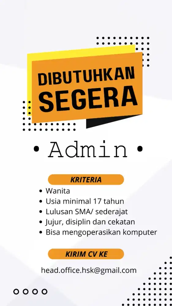 Loker Admin Wanita