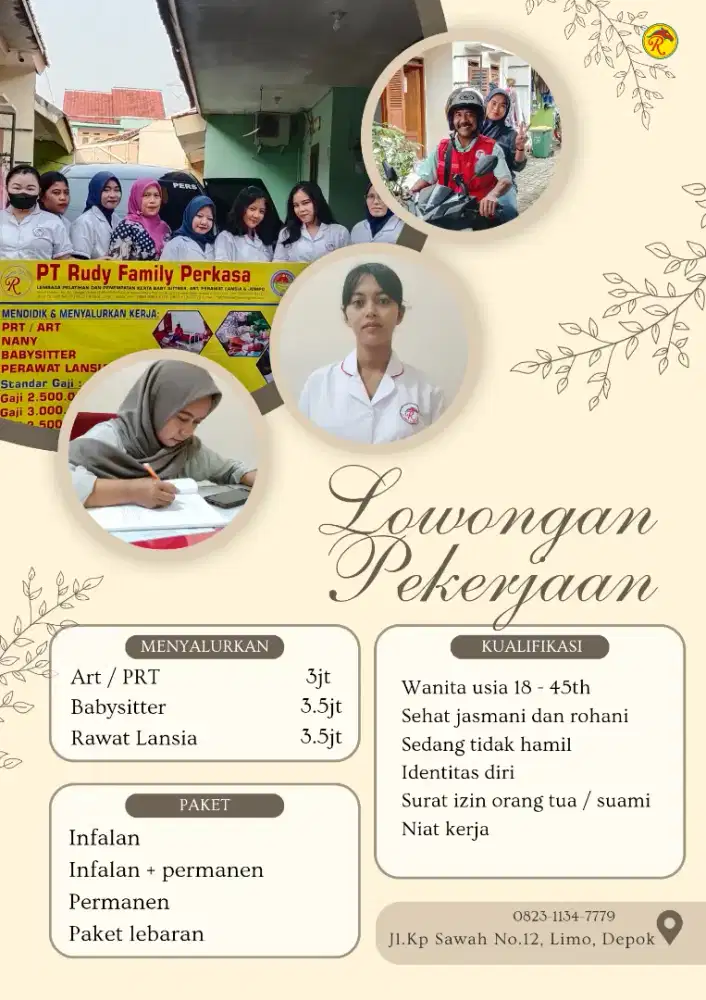 loker art, babysitter, pendamping lansia
