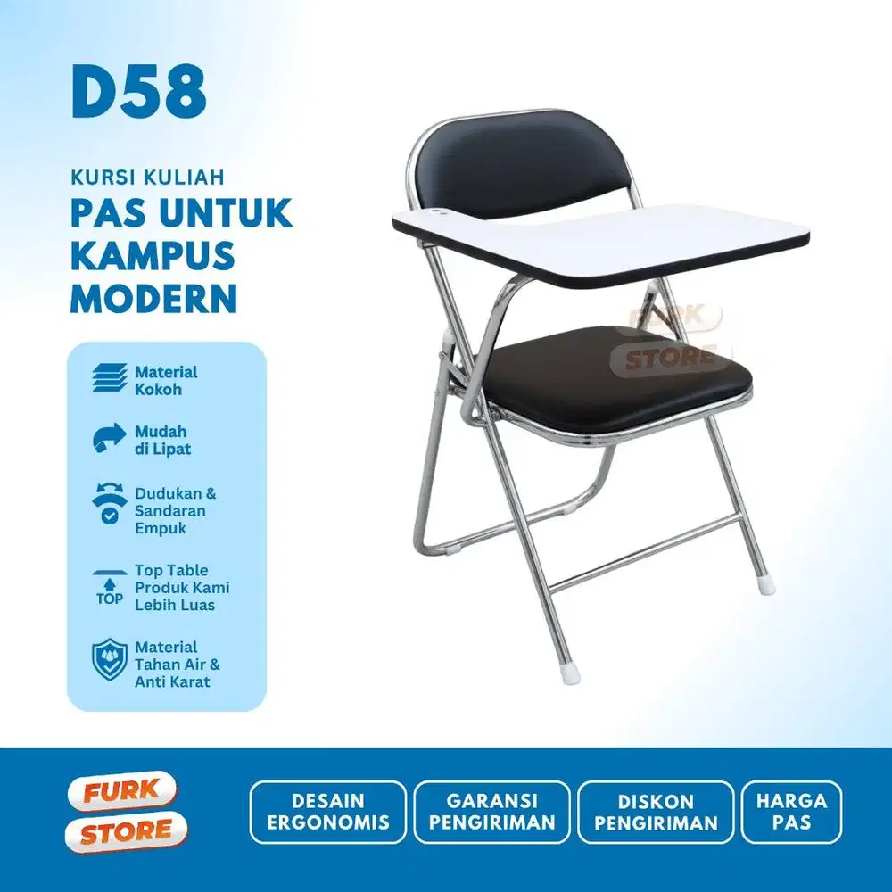 Kursi Kuliah Lipat Tipe D58 - Kursi Training| Kursi Kampus Lipat |