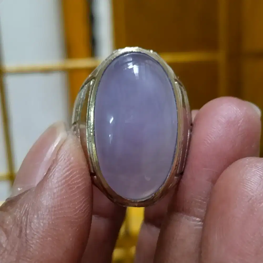 Cincin permata biru langit kristal