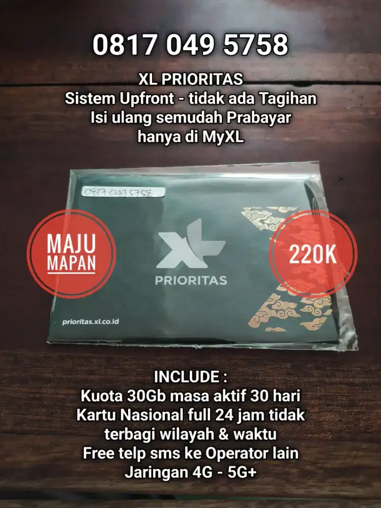 Nomor cantik XL Maju Mapan 11 Digit