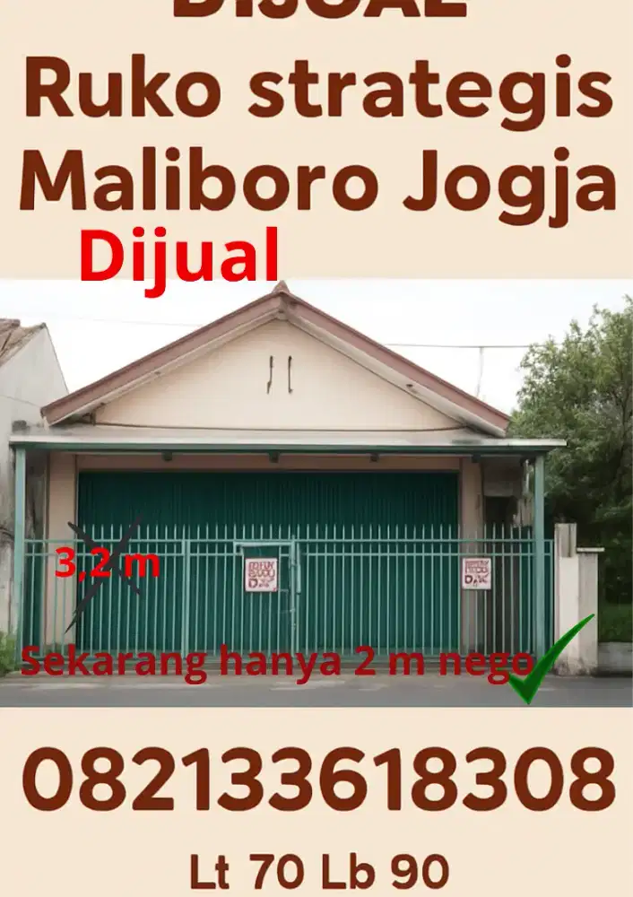 Dijual ruko strategis MALiOBORO Jogja
