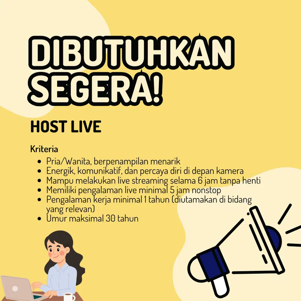 Lowongan kerja hostlive