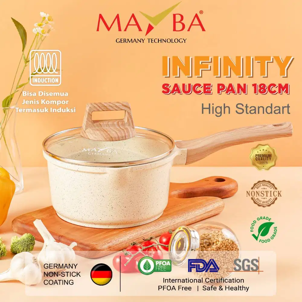 Panci Milk Pan Mayba Infinity 18cm Granit All Kompor