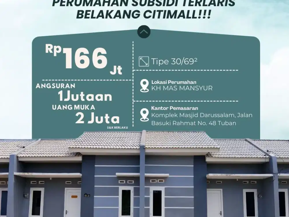 Surya Madani Dua Hunian Subsidi Terlaris Dekat Pusat Kota