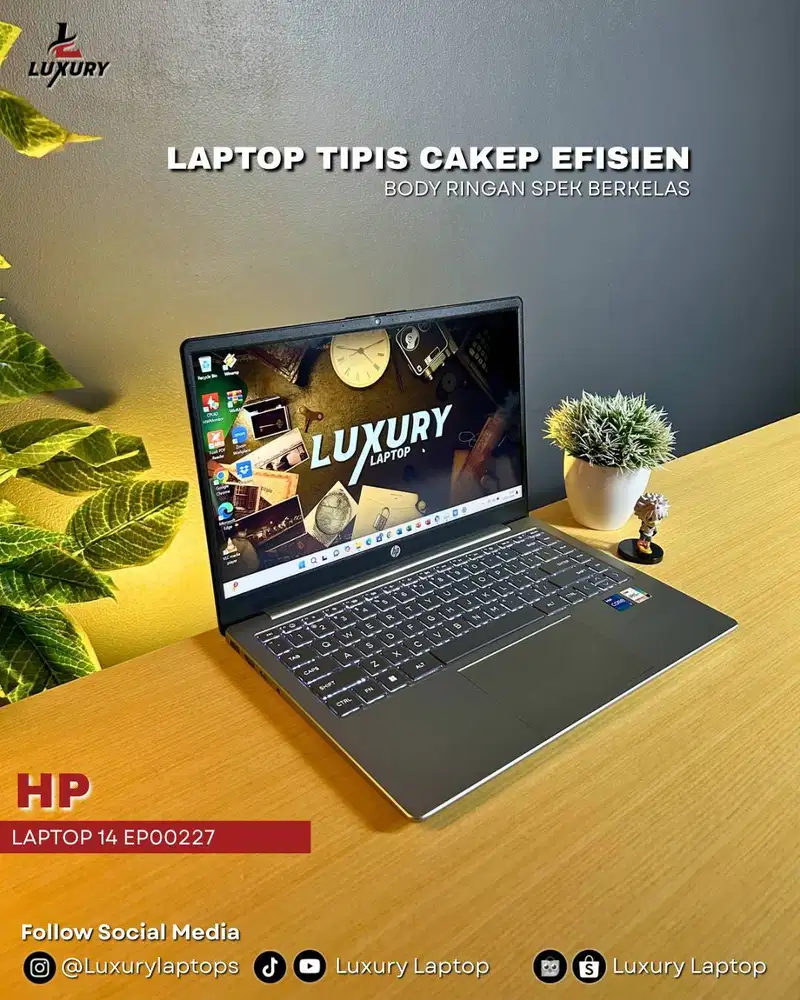 LAPTOP HP 14 EP00227 SLIM 13TH GEN CORE I7 JUAL MURAH RAM SSD BU