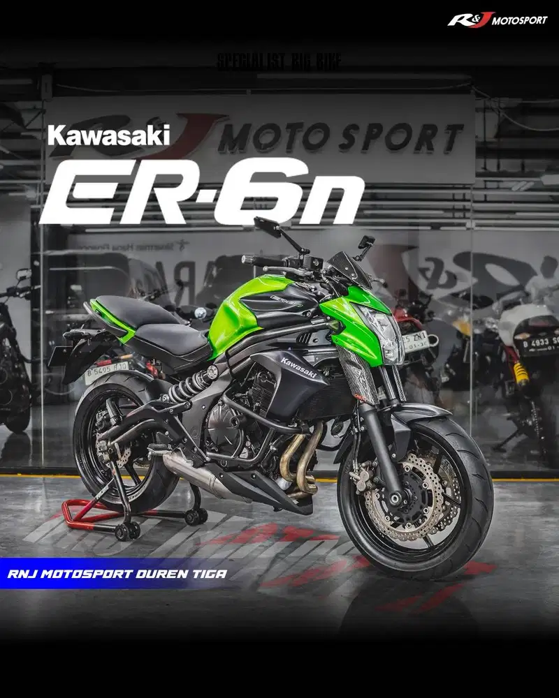 ‎Kawasaki ER6N ER 6 Ninja 650 2012 Km 25.000an Warna Hijau Full Paper