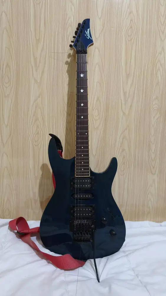 Gitar Elektrik Listrik Starsun - Dark Blue Glossy (Star Inlay)