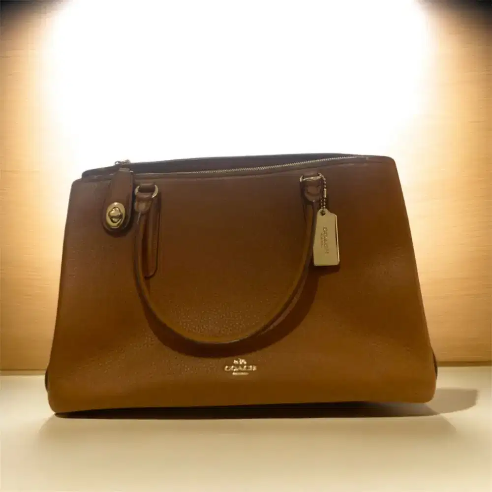 AUTHENTIC Coach Brooklyn Carryall 34 - Saddle Brown (MULUS SEKALI)