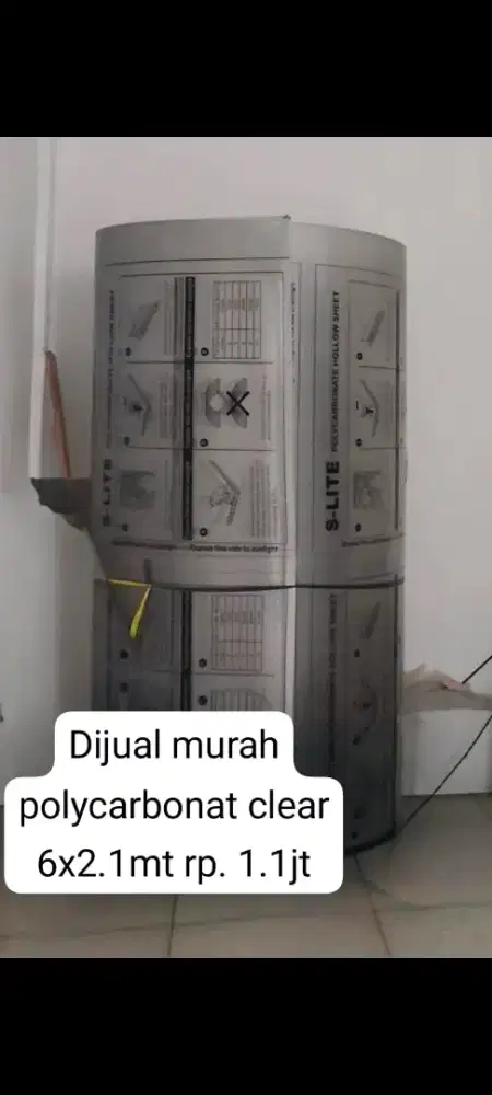 Polycarbonat s lite 2.1 x 6meter baru murah clear