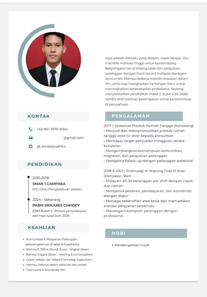 SAYA SEDANG MENCARI PEKERJAAN FULL TIME