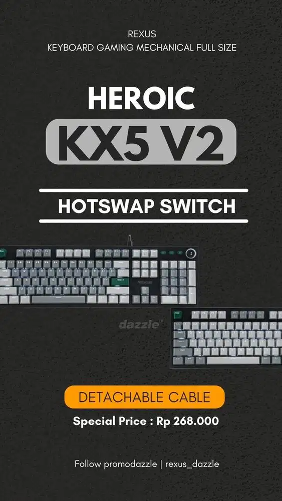 Keyboad gaming rexus heroci KX5 V2