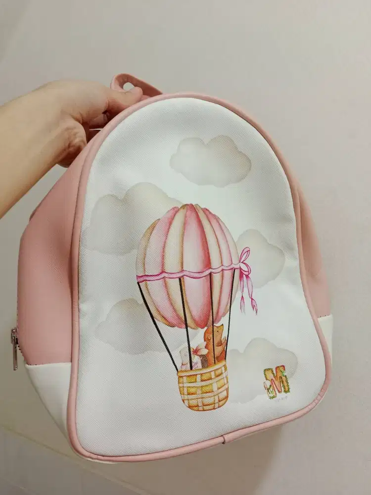 Tas anak leather backpack pink ballon