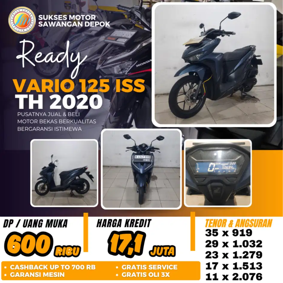 HONDA VARIO 125 CBS ISS 2020 BIRU DOF MULUS BISA KREDIT DI SUKSES MTR