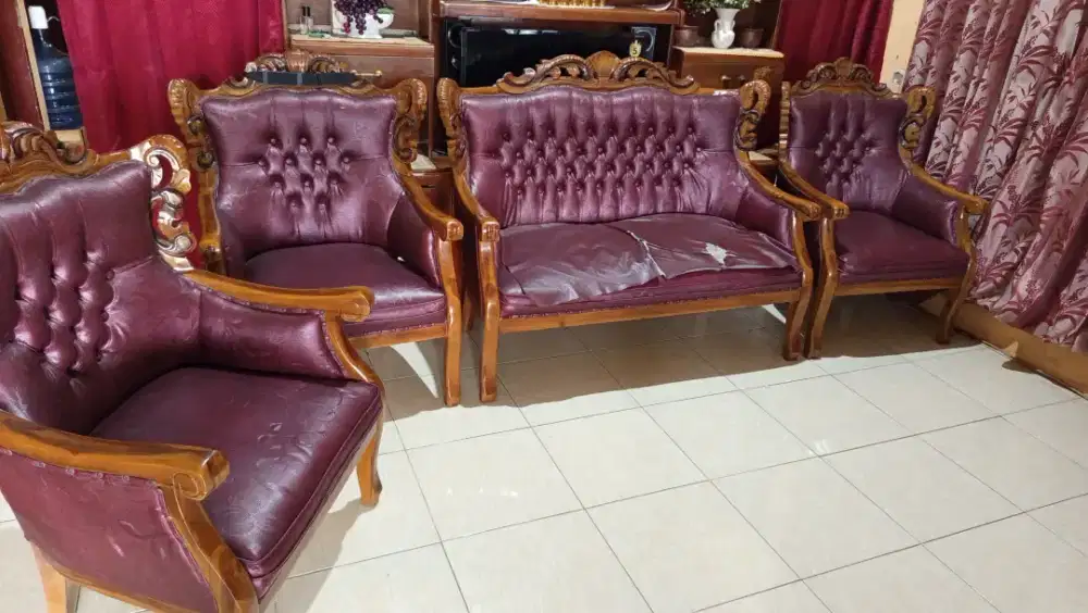 Kursi Tamu Jati Ukir 1 Set Lengkap 3111 – Harga Nego, BU