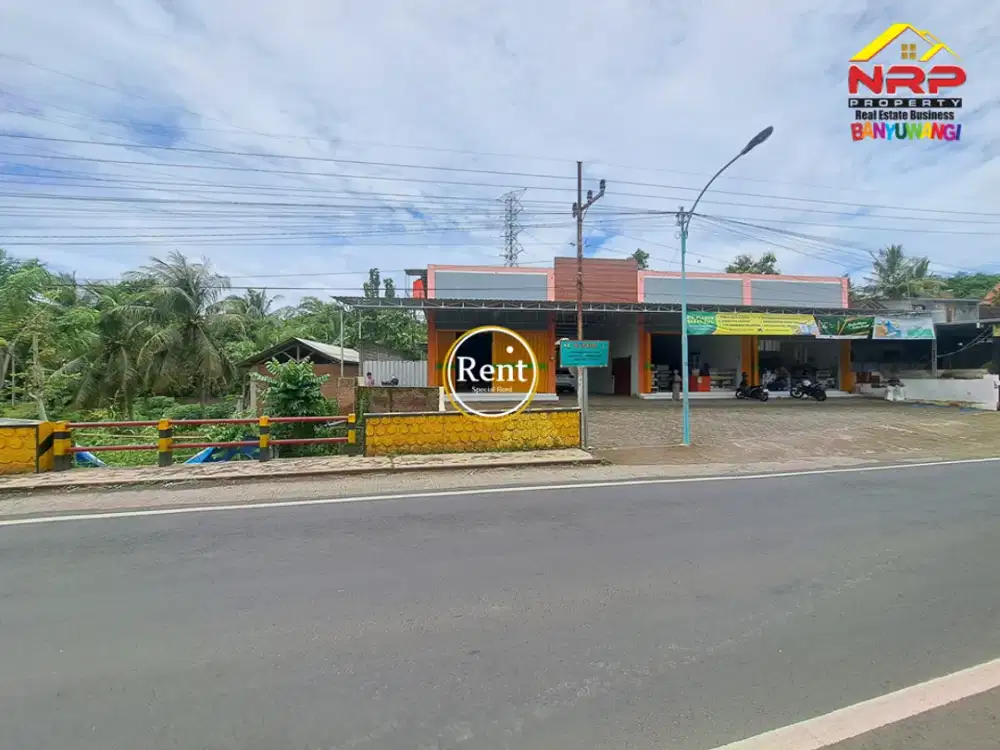 Disewakan Ruko 1 lantai tepi Jl. Raya Glagah - Banyuwangi