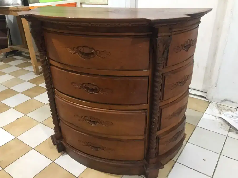 Meja Konsol Jati Doreng Tua - 12 Laci AKTIF