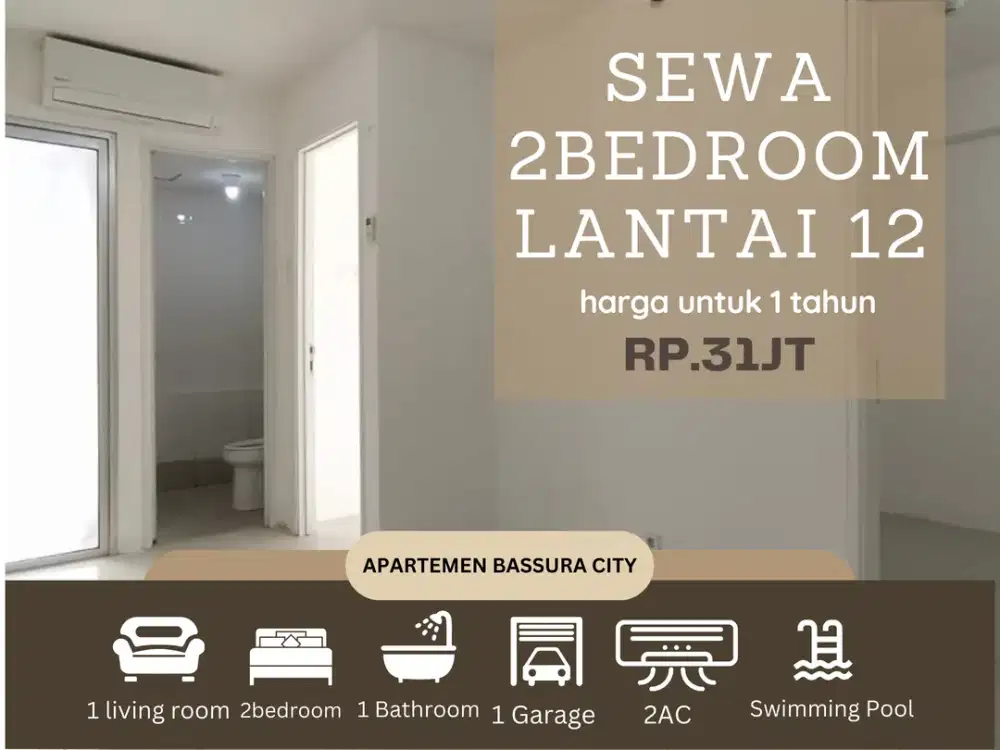 sewa studio bulanan full furnished apartemen bassura city