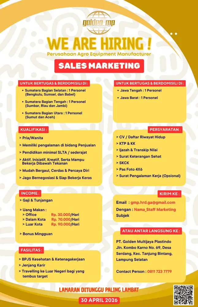 Sales Marketing Alat Pertanian Sprayer Gendong Manual & Elektrik