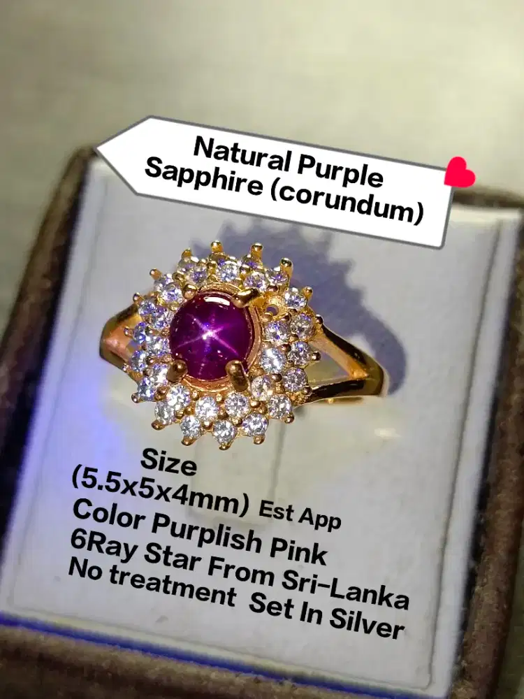 Natural Purple Star Sapphire Corundum Cylon