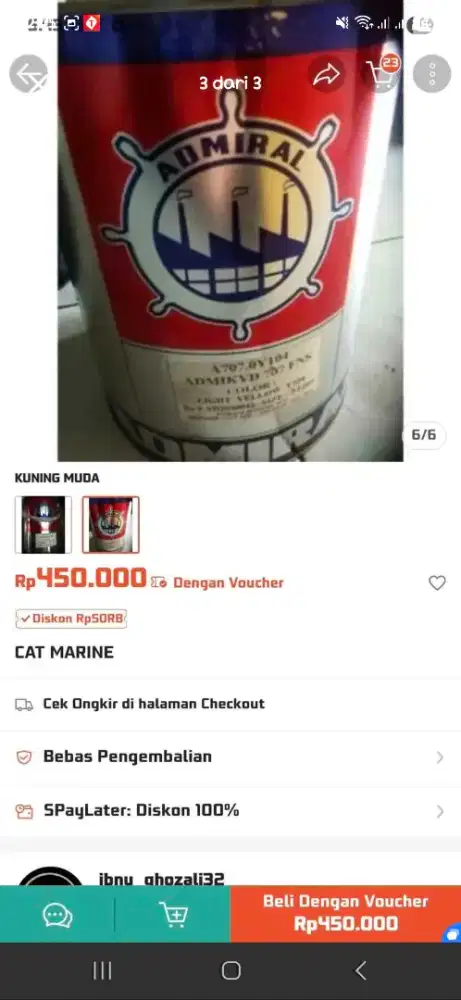 Cat kapal admiral 5 kilo
