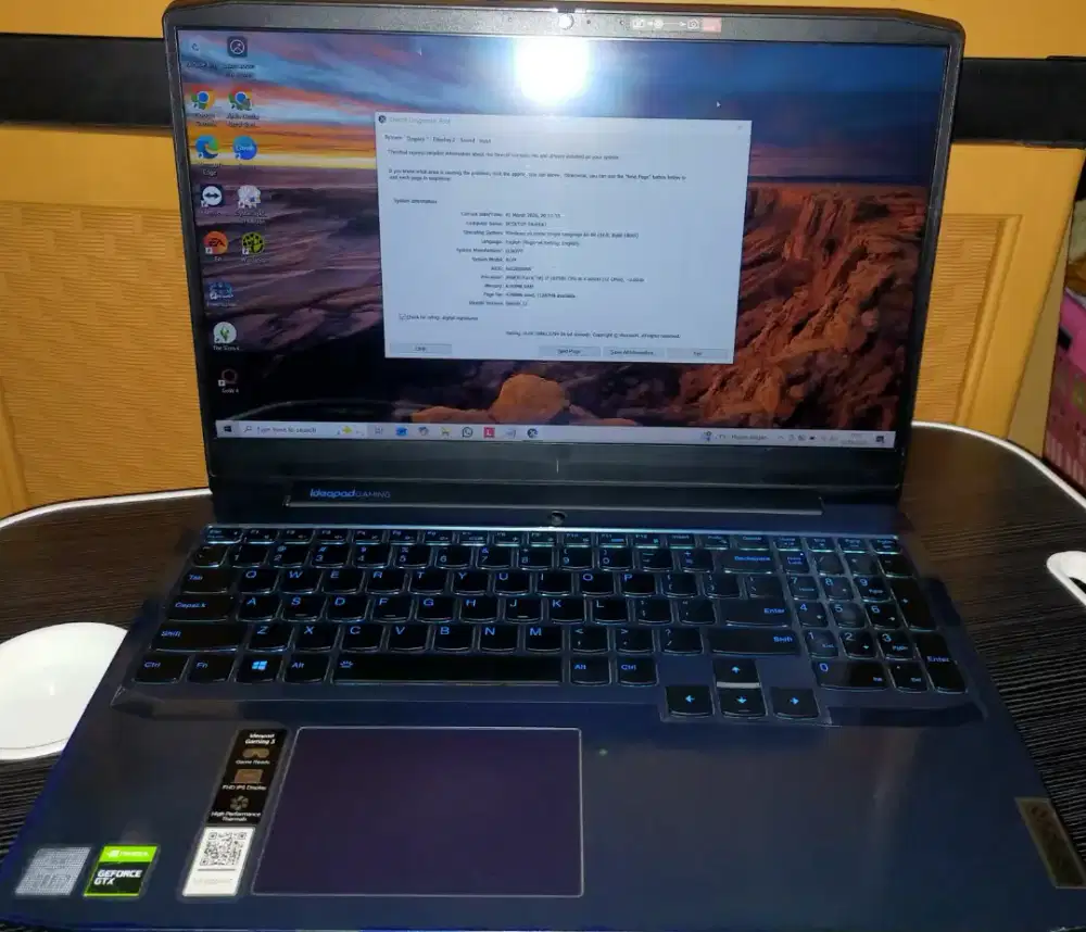 Laptop Lenovo Ideapad Gaming 3 Core I7 Gen 10 Nvidia GTX 1650 4GB