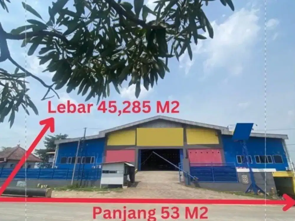 MURAH !! Luas 3500 Bengkel Gudang Jalan Raya Karawang Bekasi